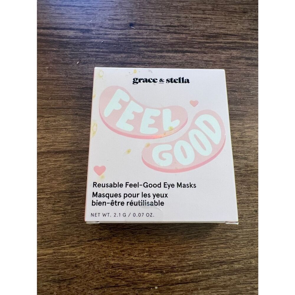 grace & stella Pink and White Feel-Good Reusable Eye Masks